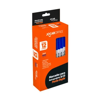 Marcador Pincel Cd Azul Ponta Dupla