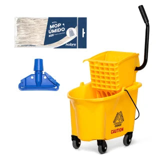 Carro Limpeza 32L + Mop + Suporte Nobre