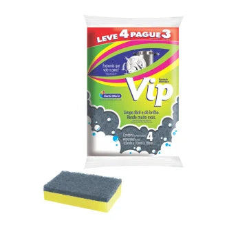 Esponja Dupla Face Vip 60X4un