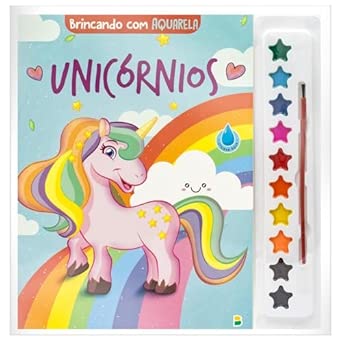 Livro Brincando com Aquarela: Unicórnios