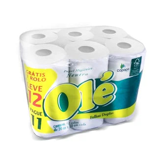 Papel Higiênico 20M Folha Dupla Ole 12X6