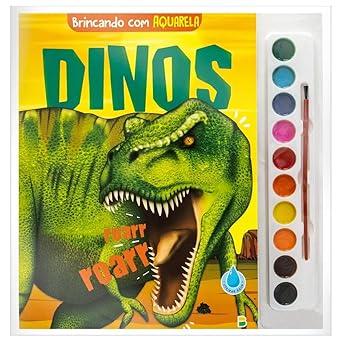 Livro Brincando com Aquarela: Dinos