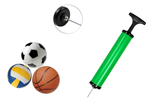 Bomba De Ar Manual Para Encher Bola Futebol Volei Com Bico